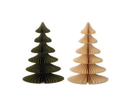 0123866 milan deco tree green paper set of 2 3