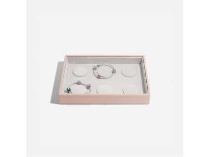 Box na šperky s průhledným víkem Stackers Blush Classic 6 Charm Bracelet | růžová
