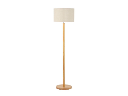 Moderní stojací lampa ze dřeva a lnu Andrea House IL72060 | béžová, přírodní