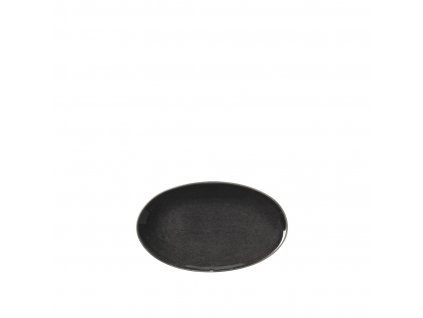 Talíř oválný Broste Nordic Coal, 13,6 x 22 cm | černá
