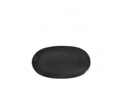Talíř oválný Broste Nordic Coal, 17 x 30 cm | černá