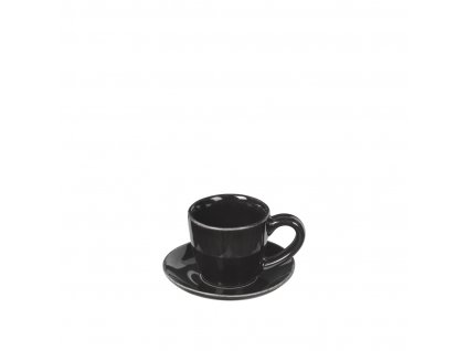 Šálek na espresso s podšálkem Broste Nordic Coal, 50 ml | černá
