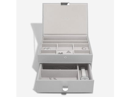 Šperkovnice se šuplíkem 2 v 1 Stackers Pebble Grey Classic Mix | šedá