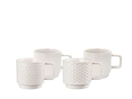 Sada hrnků Villa Collection Elstra Offwhite 350 ml, 4ks
