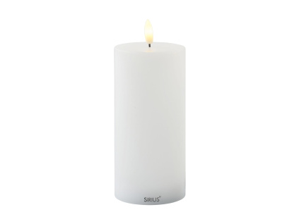 Dobíjecí LED svíčka Sirius Sille, Ø7,5x15cm | bílá