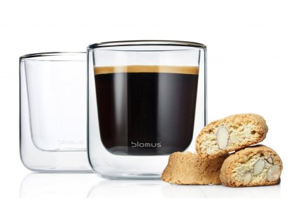 Dvoustěnné sklenice na espresso Blomus NERO, 2ks, 80 ml