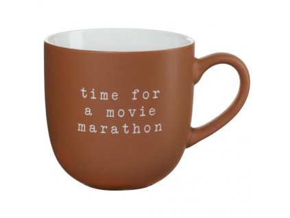 Porcelánový hrnek Asa Selection HEY, MOVIE MARATHON, 350 ml | červená