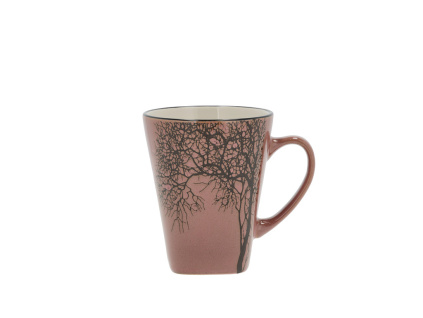 Kameninový hrnek se stromem Villa Collection Hela 0,35l Dark Rose | růžová