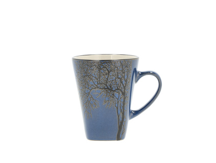 Kameninový hrnek se stromem Villa Collection Hela 0,35l Dark Blue | modrá