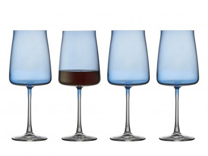 Sklenice na červené víno Lyngby Glas Zero Blue, 540 ml | 4ks