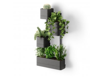 Sada závěsných květináčů Umbra Cubiko Plant Box 4 ks | černá