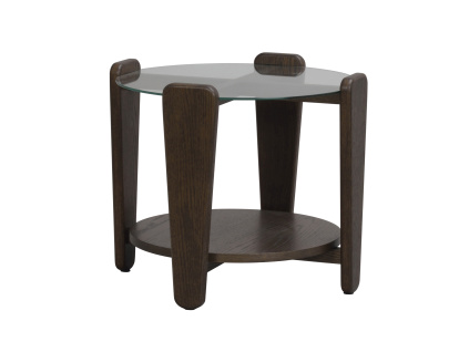Kulatý konferenční stolek Rowico Home ARRAN 52 cm | Hnědý