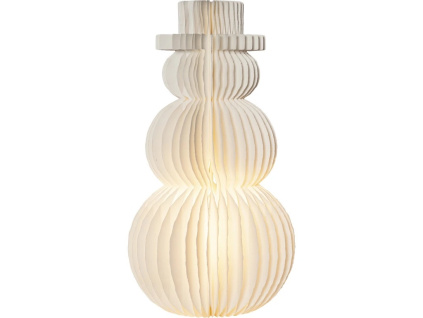 Vánoční papírová dekorace sněhulák Star Trading SNOWMAN, 50 cm | bílá