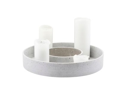 Kulatý adventní svícen House Doctor The Ring, 35 cm | Šedá