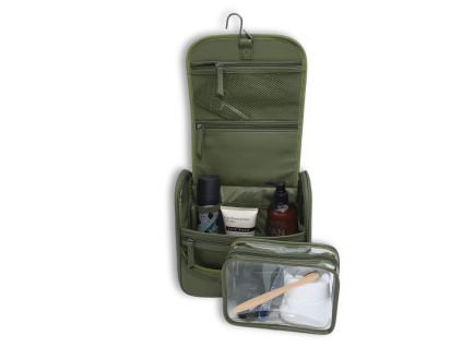 Pánská kosmetická taška Stackers Hanging Washbag Green Canvas | zelená