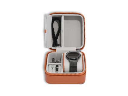 Cestovní šperkovnice na hodinky a šperky Stackers Orange Canvas Watch & Jewellery Box | oranžová