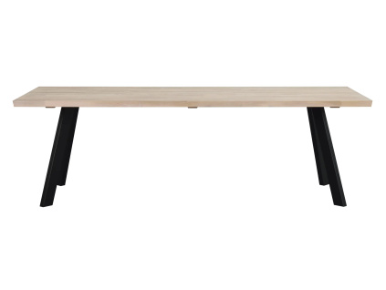Jídelní stůl s dvoudílnou deskou Rowico Home FRED Whitewash/black, 240x100 cm | přírodní, černá