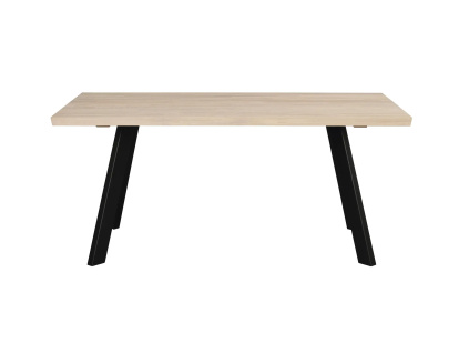 Jídelní stůl s dvoudílnou deskou Rowico Home FRED Whitewash/black, 170x95 cm | přírodní, černá