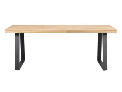 Jídelní stůl z masivního dubu Rowico Home BROOKLYN Oak/black, 170x95 cm | dub, přírodní, černá