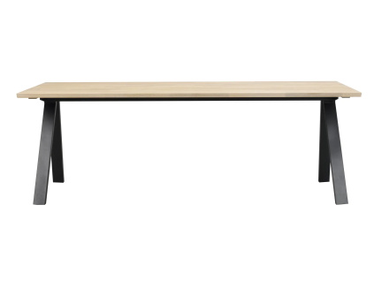 Jídelní stůl Rowico Home CARRADALE Whitewash/black, 220x100 cm | přírodní, černá