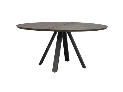 Kulatý jídelní stůl Rowico Home CARRADALE Brown/black, 150x150 cm | hnědá, černá
