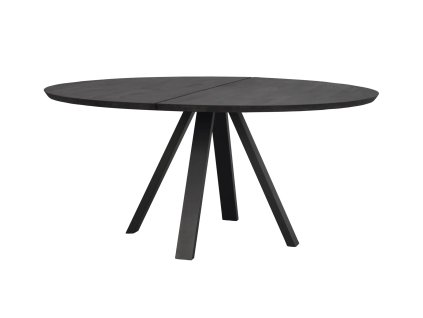 Kulatý jídelní stůl Rowico Home CARRADALE Black, 150x150 cm | černá