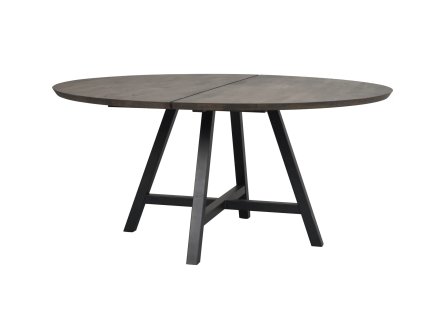 Kulatý jídelní stůl Rowico Home CARRADALE Brown/black, 150x150 cm | hnědá, černá