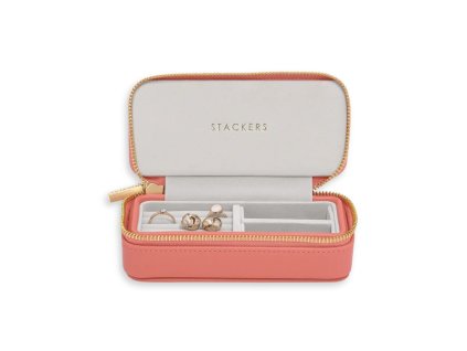Cestovní šperkovnice Stackers Medium Travel Grapefruit | lososová