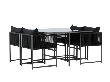 Zahradní sestava stolku a jídelních židlí Venture Home NOTO | černá