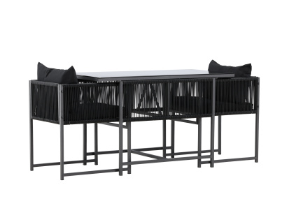 Zahradní sestava stolku a jídelních židlí Venture Home NOTO | černá