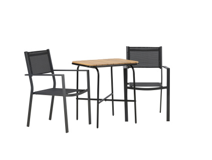 Zahradní sestava stolku a jídelních židlí Venture Home HOLMBECK - COPACABANA | černá, přírodní
