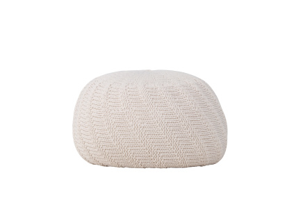 Kulatý puf TED - ⌀45 cm | Smetanově bílá