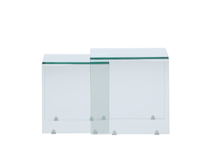 Sada skleněných odkládacích stolků TELEMARK | Jasný