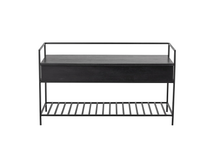 Kovová lavice s botníkem a úložným prostorem Bloomingville ABELONE | tmavě hnědá