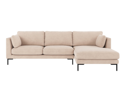 Pětimístná pohovka s lehátkem pravá Rowico Home CORWIN 270x160x83 cm | světlé béžová