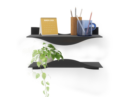 Nástěnné police Umbra Surf, sada 2 kusů | černá