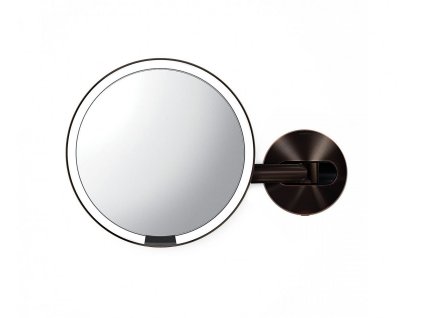Nástěnné kosmetické zrcadlo s LED osvětlením Simplehuman Sensor, síťové, 20 cm | tmavá bronz