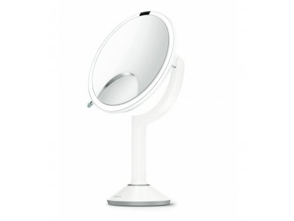 Stolní kosmetické zrcadlo s LED osvětlením a dotykovým ovládáním Simplehuman Sensor TRIO, 20 cm | bílá