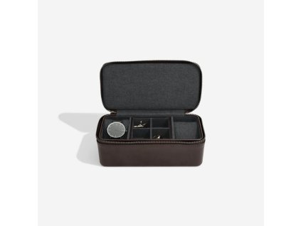 Pánská cestovní šperkovnice Stackers Brown Large Travel Watch and Cufflink Box | hnědá