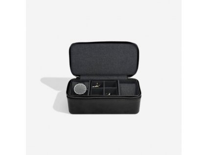 Pánská cestovní šperkovnice Stackers Black Large Travel Watch and Cufflink Box | černá