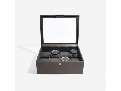 Kazeta na hodinky Stackers Brown 8 Piece Watch Box | hnědá