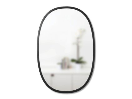 Oválné zrcadlo s černým rámem Umbra Hub Oval | černé