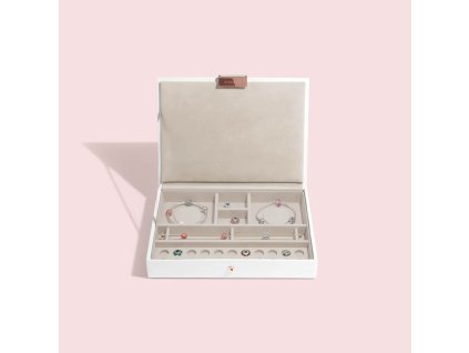 stackers white rose gold classic charm lidded pl