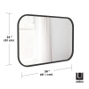 Zrcadlo s černým rámem Umbra HUB Rectangle 61 x 91 cm | černé