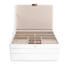 Šperkovnice 3 v 1 Stackers White & Rose Gold Supersize Set | bílá
