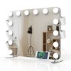 Make-up zrcadlo s LED osvětlením a kosmetickým zrcátkem MMIRO L618A 66 x 48 cm | stříbrná