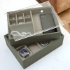 Pánská šperkovnice na hodinky doplňky Stackers Olive green Valet & Watch Box | zelená