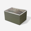 Pánská šperkovnice na hodinky doplňky Stackers Olive green Valet & Watch Box | zelená