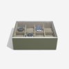 Pánská šperkovnice na hodinky Stackers Olive Green 8 Piece Watch Box & Acrylic Lid | zelená