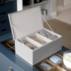 Úložný box Stackers Pebble Grey & Chrome Medium Storage Box | šedá